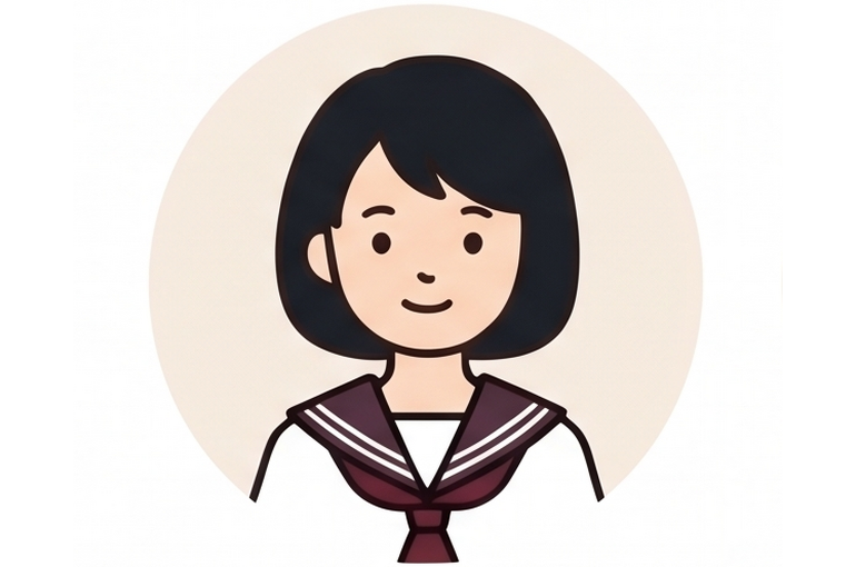 背景あり　中高生女の子1